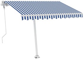 vidaXL Τέντα Αυτόματη Ανεξάρτητη Μπλε/Λευκό 300 x 250 εκ.