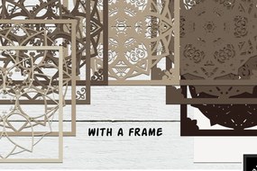 Σετ των 2 Intra απο ξύλο plywood 3mm-4mm πάχος 3D Layered Mandala Art 4 - Δίασταση 30x30 cm INTRAFABR-12116404