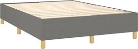 vidaXL Κρεβάτι Boxspring με Στρώμα Σκούρο Γκρι 140x200 εκ Υφασμάτινο