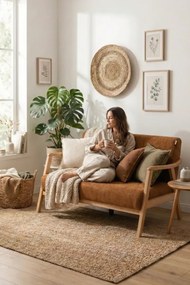 Stewehome Σετ 2 μποέμικες πολυθρόνες από φυσικό ξύλο σκανδιναβικού στιλ