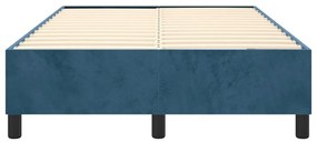 Πλαίσιο Κρεβατιού Boxspring Σκούρο Μπλε 120x200 εκ. Βελούδινο - Μπλε