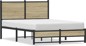vidaXL Σκελετός Κρεβ. Χωρίς Στρώμα Sonoma Δρυς 120x190 εκ. Μεταλλικό