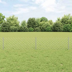 vidaXL Φράχτης με Στήλες. Ασημί 0.4 x 10 μ Ατσάλι