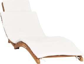 vidaXL Ξαπλώστρες 2 τεμ. από Μασίφ Ξύλο Teak με Μαξιλάρια