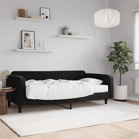 Καναπές Κρεβάτι με Στρώμα μαύρο 100 x 200 εκ. Βελούδινος