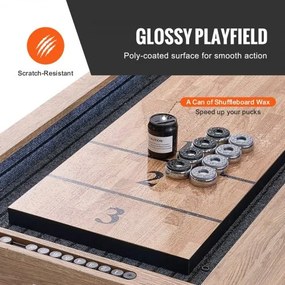 VEVOR 274,3 cm Shuffleboard Table 2 in 1 Shuffleboard and Bowling Combo Set
