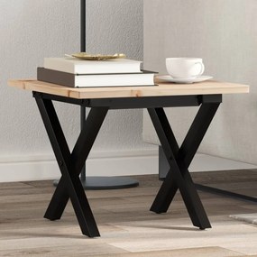 vidaXL Τραπεζάκι Σαλονιού Πλαίσιο Χ 40x40x35εκ Μασίφ Πεύκο/Ατσάλι