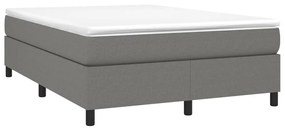 vidaXL Κρεβάτι Boxspring με Στρώμα Σκούρο Γκρι 140x190 εκ. Υφασμάτινο