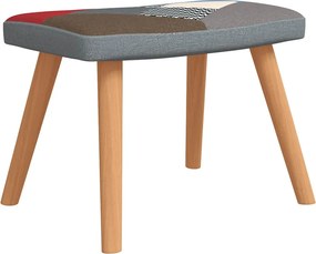 vidaXL Πολυθρόνα Relax Σχέδιο Patchwork Υφασμάτινη με Σκαμπό