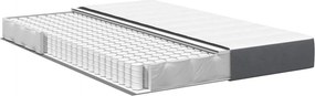 vidaXL Στρώμα Κρεβατιού με στρώμα Γκρι 140 x 190 cm ύφασμα