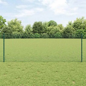 vidaXL Φράκτης Welded Wire με 11 U Posts Πράσινος 0.8x25 μ. Χάλυβας