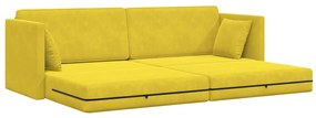 vidaXL Καναπές Κρεβάτι 2 σε 1 Κίτρινος 213x144x60 εκ. Βελούδο