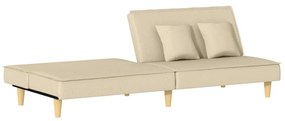 vidaXL Καναπές Κρεβάτι Κρεμ Υφασμάτινος