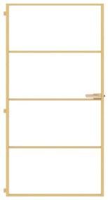 vidaXL Εσωτερική Πόρτα Χρυσή 102,5x201,5 εκ. Ψημένο Γυαλί & Αλουμίνιο
