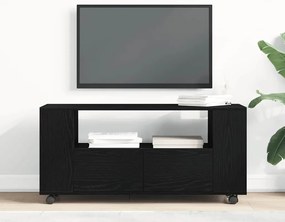 vidaXL Ντουλάπι τηλεόρασης με ρόδες Μαύρη Δρυς 102x34,5x43 cm