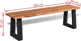 vidaXL Πάγκος 160 εκ. από Μασίφ Ξύλο Ακακίας