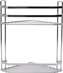 Γωνιακή Ραφιέρα Μπάνιου Διπλή (20.2x20.2x31.7) Estia Elegant Chrome 02-6457
