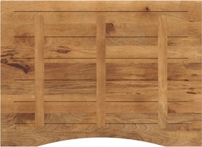 vidaXL Επιφάνεια Γραφείου Καμπύλη 100x80x2,5 εκ Μασίφ Ακατ. Μάνγκο