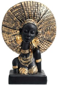 Διακοσμητική Φιγούρα Africa Queen 374-224-409 18x9x25cm Black-Gold Πολυρεσίνη