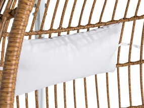 Κρεμαστή πολυθρόνα Comfort Garden 528, Άσπρο, Καφέ, 196x95x95cm, Πλαστικό ψάθινο, Ταπισερί, Μέταλλο