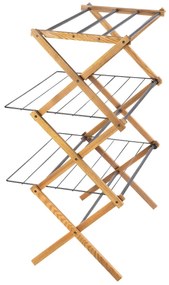 Πτυσσόμενη Απλώστρα ρούχων Aurora Plus Sepio από ξύλο, με συνολική επιφάνεια απλώματος 9.35m και διαστάσεις 69.5x97.5x90cm