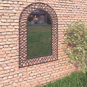 Καθρέφτης Κήπου Καμπυλωτός Μαύρος 50 x 80 εκ.