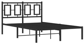 vidaXL Πλαίσιο Κρεβατιού με Κεφαλάρι Μαύρο 120 x 200 εκ. Μεταλλικό