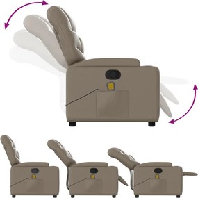 vidaXL Πολυθρόνα Μασάζ Ανακλινόμενη με Ανύψωση Καπουτσίνο Συνθ. Δέρμα