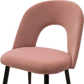 Καρέκλα Jonah pakoworld βελούδο ροζ-μαύρο πόδι