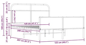 ΠΛΑΙΣΙΟ ΚΡΕΒΑΤΙΟΥ ΧΩΡ. ΣΤΡΩΜΑ SONOMA ΔΡΥΣ 120X200ΕΚ. ΕΠ. ΞΥΛΟ 4100444