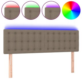vidaXL Κεφαλάρι Κρεβατιού LED Taupe 144x5x78/88 εκ. Υφασμάτινο