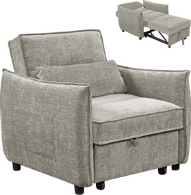 ΠΟΛΥΘΡΟΝΑ-ΚΡΕΒΑΤΙ ORYN HM3307.03 ΜΠΕΖ ΥΦΑΣΜΑ 89x85x84Υεκ.