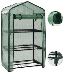vidaXL Μίνι Θερμοκήπιο με 3 Ράφια 69 x 49 x 125 εκ.