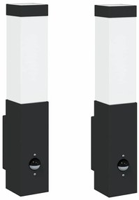 vidaXL Εξωτερικά Φωτιστικά Τοίχου 2 pcs Μαύρο 10.5 x 6 x 35 εκ.