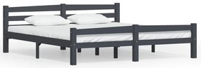vidaXL Πλαίσιο Κρεβατιού Σκούρο Γκρι 180 x 200 εκ. Μασίφ Ξύλο Πεύκου