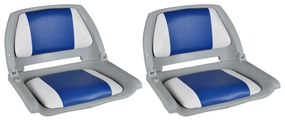 vidaXL Καθίσματα Σκάφους Αναδιπλούμενα 2 τεμ. Μπλε/Λευκό 41x51x48 εκ.