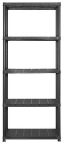 vidaXL Ραφιέρα Αποθήκευσης 5 Επιπέδων Μαύρη 284x38x170 εκ. Πλαστική