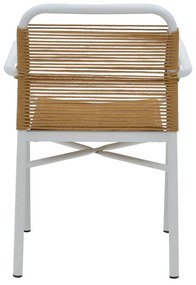 Καρέκλα - Πολυθρόνα αλουμινίου Clutch στοιβαζόμενη λευκός σκελετός-φυσικό rattan 55x56x80 εκ. 55x59x80 εκ.