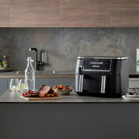 Ninja AF451EU Διπλή φριτέζα ζεστού αέρα, 2470W, 9,5L, 6 προγράμματα, ανεξάρτητες ζώνες, συγχρονισμός, μαύρο χρώμα