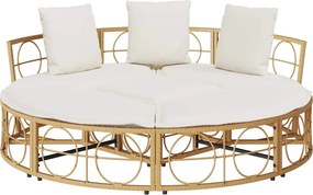 vidaXL Εξωτερική Lounge κρεβάτι χωρίς θόλο Poly Rattan