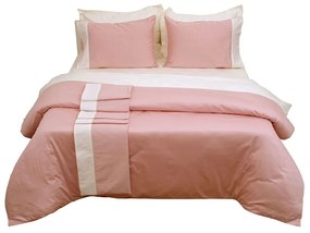Παπλωματοθήκη Με Φάσα Luxury Bicolour 4 Blush Pink/Ivory Anna Riska Queen Size 220x240cm 100% Cotton Satin