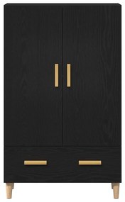 vidaXL Highboard με συρτάρι Μαύρο 70 x 31 x 115 εκ Επεξεργασμένο ξύλο