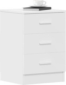 vidaXL Κομοδίνο Λευκό 38 x 35 x 56 εκ. από Επεξ. Ξύλο