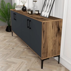 Κονσόλα Καρυδί / Ανθρακί FEZEDRI 180x35x78