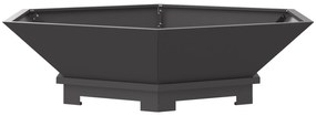 vidaXL Φωτιά Πυρκαγιάς Εξαγωνική Μαύρη 100x100x28 εκ Ατσάλι