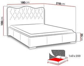Κρεβάτι Baltimore 141, Διπλό, Πράσινο, Ταπισερί, Τάβλες για Κρεβάτι, 180x218x100cm, 129 kg | Epipla1.gr