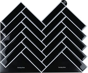 Αυτοκόλλητο Πλακάκι 3D (30.5x25) L-C Malda Black 1770139