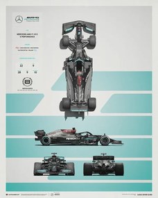 Εκτύπωση τέχνης Mercedes-AMG Petronas F1 Team - W12 - Blueprint - 2021, Automobilist