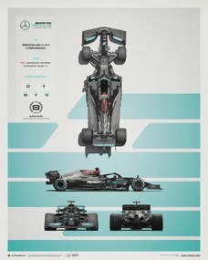 Εκτύπωση τέχνης Mercedes-AMG Petronas F1 Team - W12 - Blueprint - 2021
