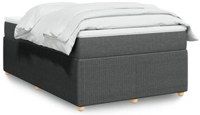 vidaXL Κρεβάτι Boxspring με Στρώμα Σκούρο Γκρι 120x200 εκ. Υφασμάτινο